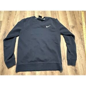Nike Sweater Women's Size Medium Black Crewneck Pullover Logo Long Sleeve